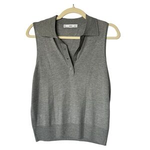 Mango Fine Knit Grey Tank/Sleeveless Polo/Gilet Size Small